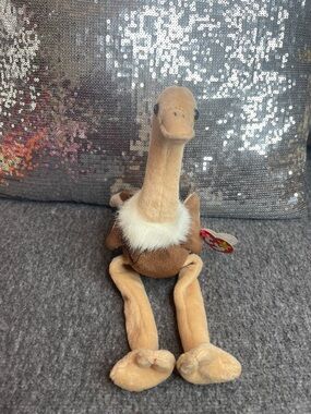 Stretch The Ostrich:TY Brown Plush Ostrich